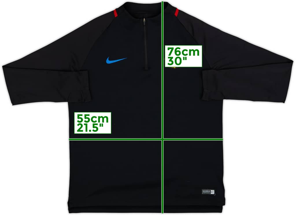 2017-18 Barcelona Nike 1/4 Zip Sweat Top - 9/10 - (L)