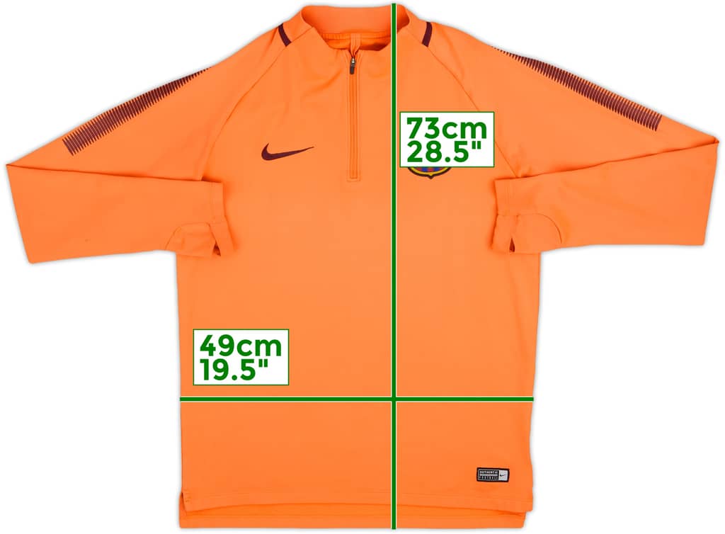2017-18 Barcelona Nike 1/4 Zip Sweat Top - 9/10 - (M)