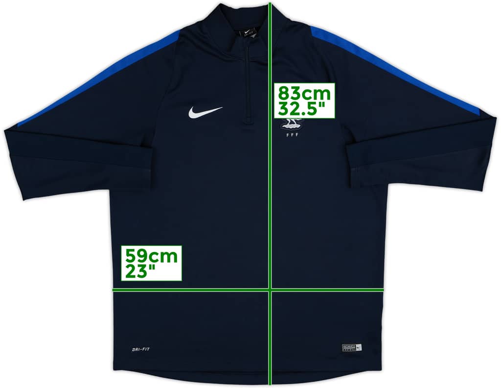 2016-17 France Nike 1/4 Zip Sweat Top - 9/10 - (XL)