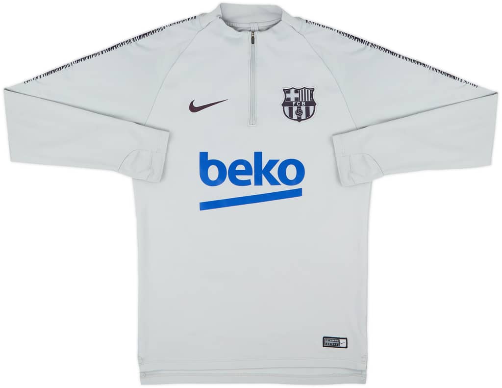 2018-19 Barcelona Nike 1/4 Zip Sweat Top - 9/10 - (S)