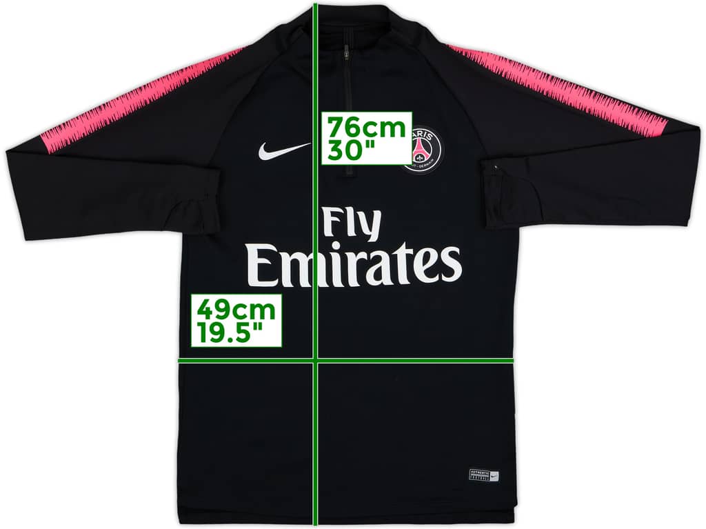 2018-19 Paris Saint-Germain Nike 1/4 Zip Sweat Top - 9/10 - (M)
