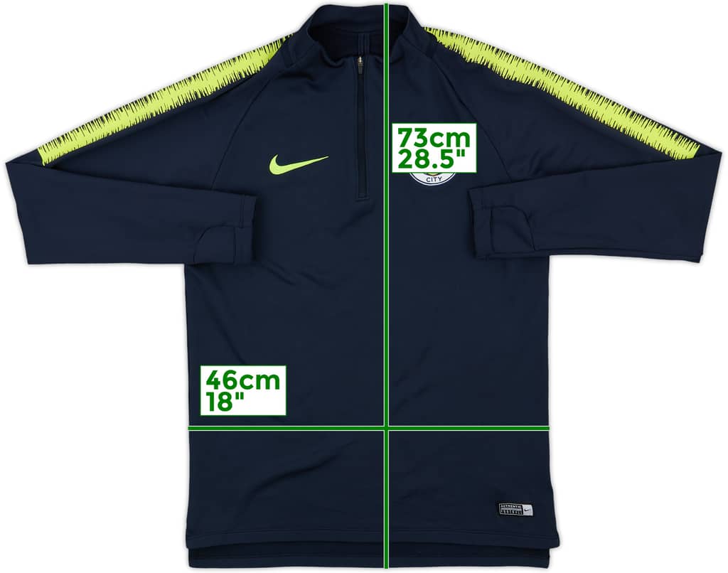 2018-19 Manchester City Nike 1/4 Zip Training Top - 9/10 - (S)