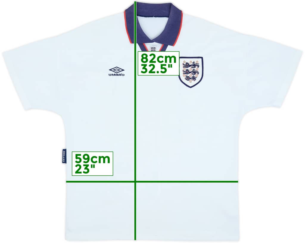 1993-95 England Home Shirt - 7/10 - (XXL)
