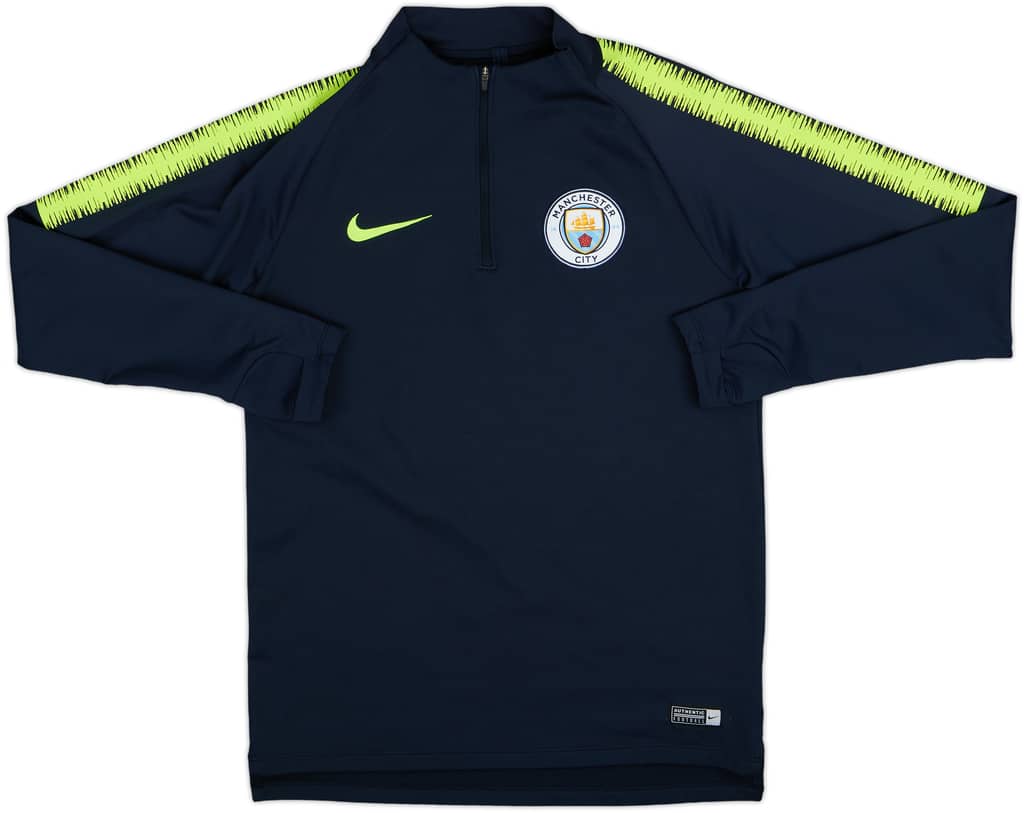 2018-19 Manchester City Nike 1/4 Zip Drill Top - 9/10 - (S)
