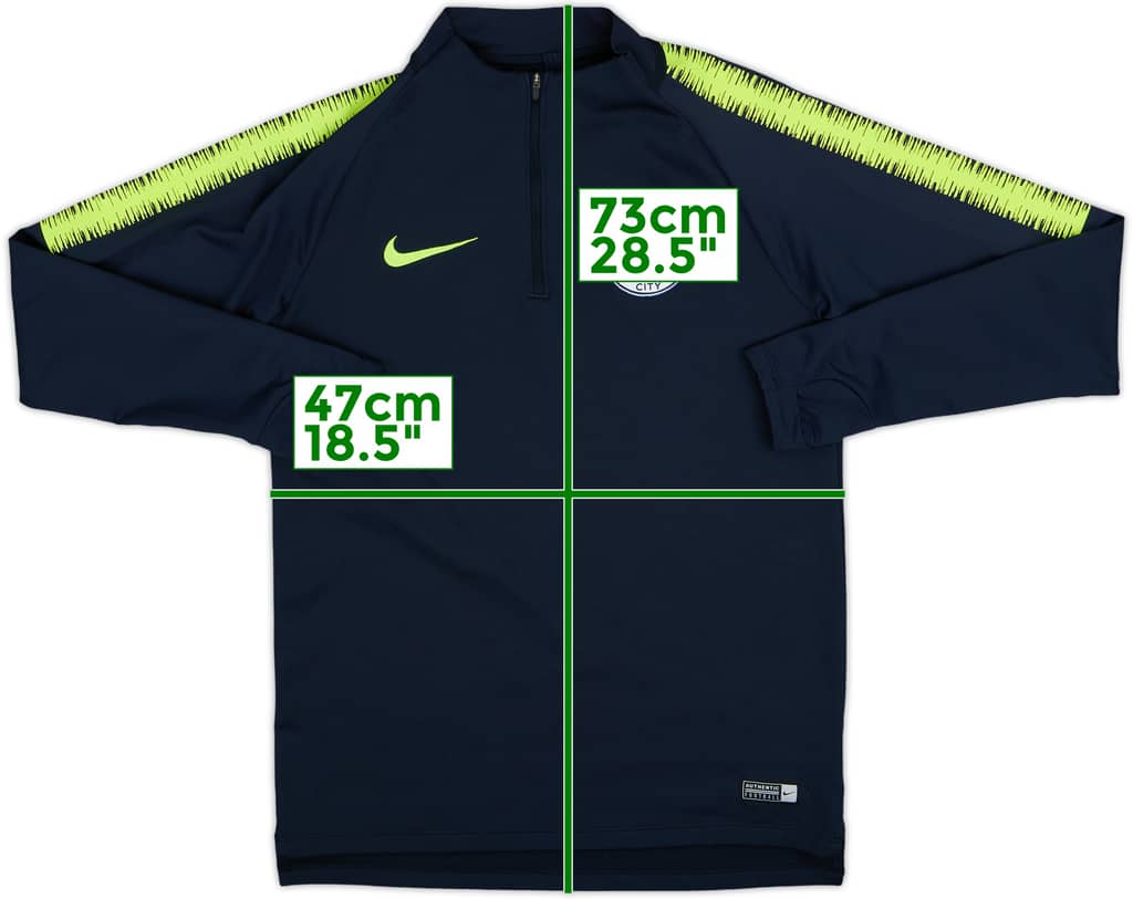 2018-19 Manchester City Nike 1/4 Zip Drill Top - 9/10 - (S)