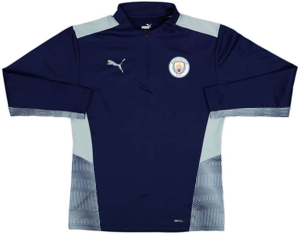 2021-22 Manchester City Puma 1/4 Zip Drill Top - 8/10 - (M)