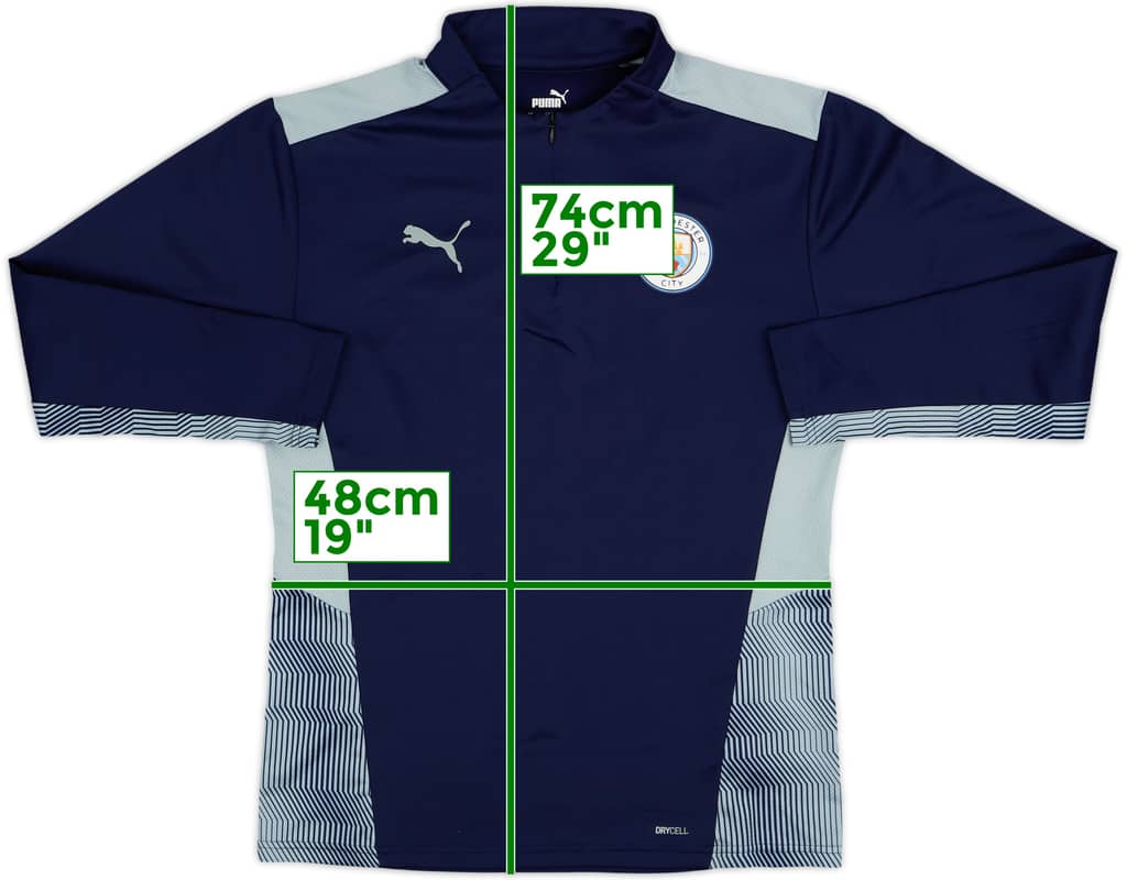 2021-22 Manchester City Puma 1/4 Zip Drill Top - 8/10 - (M)