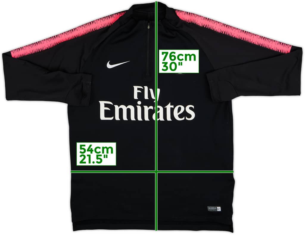 2018-19 Paris Saint-Germain Nike 1/4 Zip Drill Top - 8/10 - (L)