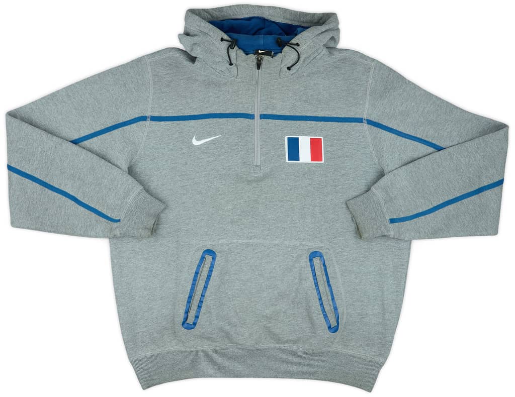 2010-11 France Nike Hooded 1/2 Zip Hoodie - 9/10 - (L)