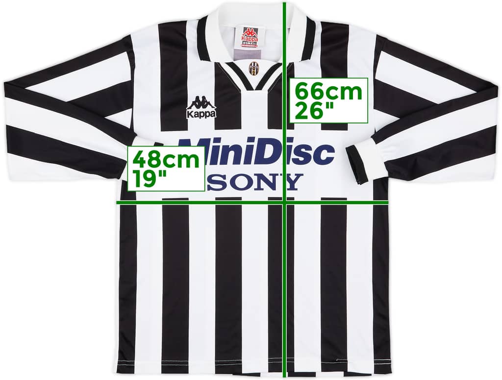 1995-96 Juventus Basic Home L/S Shirt - 7/10 - (XL.Boys)