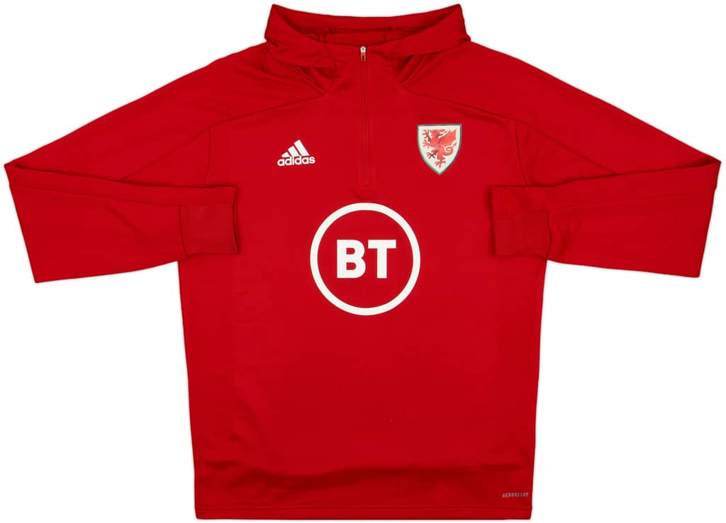 2020-22 Wales adidas 1/4 Zip Hooded Drill Top - 7/10 - (L)
