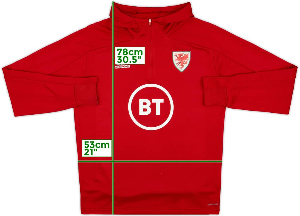 2020-22 Wales adidas 1/4 Zip Hooded Drill Top - 7/10 - (L)