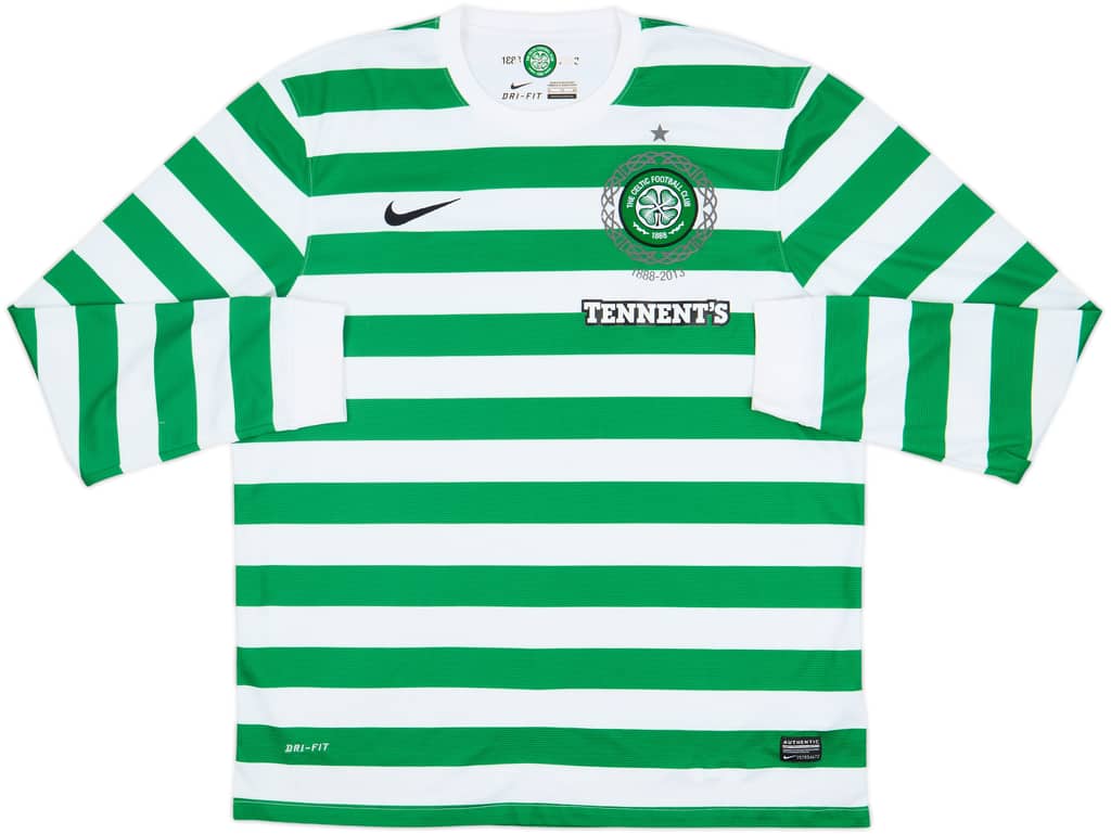 2012-13 Celtic '125th Anniversary' Home L/S Shirt - 9/10 - (XL)