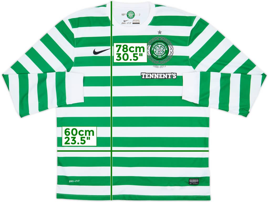 2012-13 Celtic '125th Anniversary' Home L/S Shirt - 9/10 - (XL)
