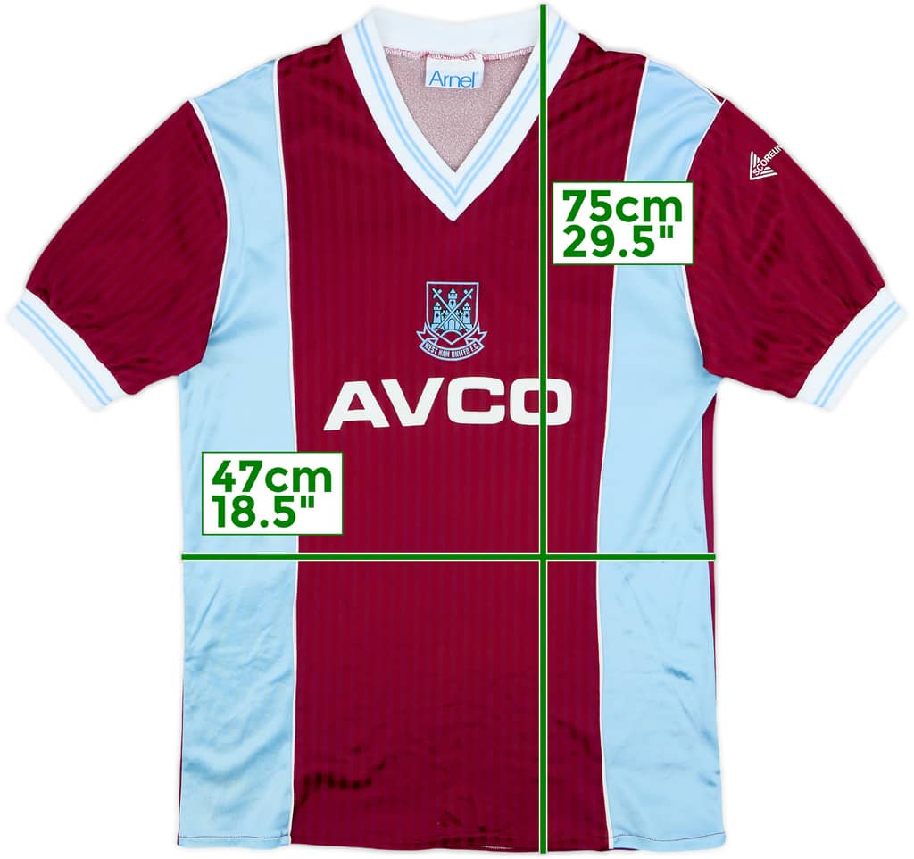 1987-89 West Ham Home Shirt - 8/10 - (M)