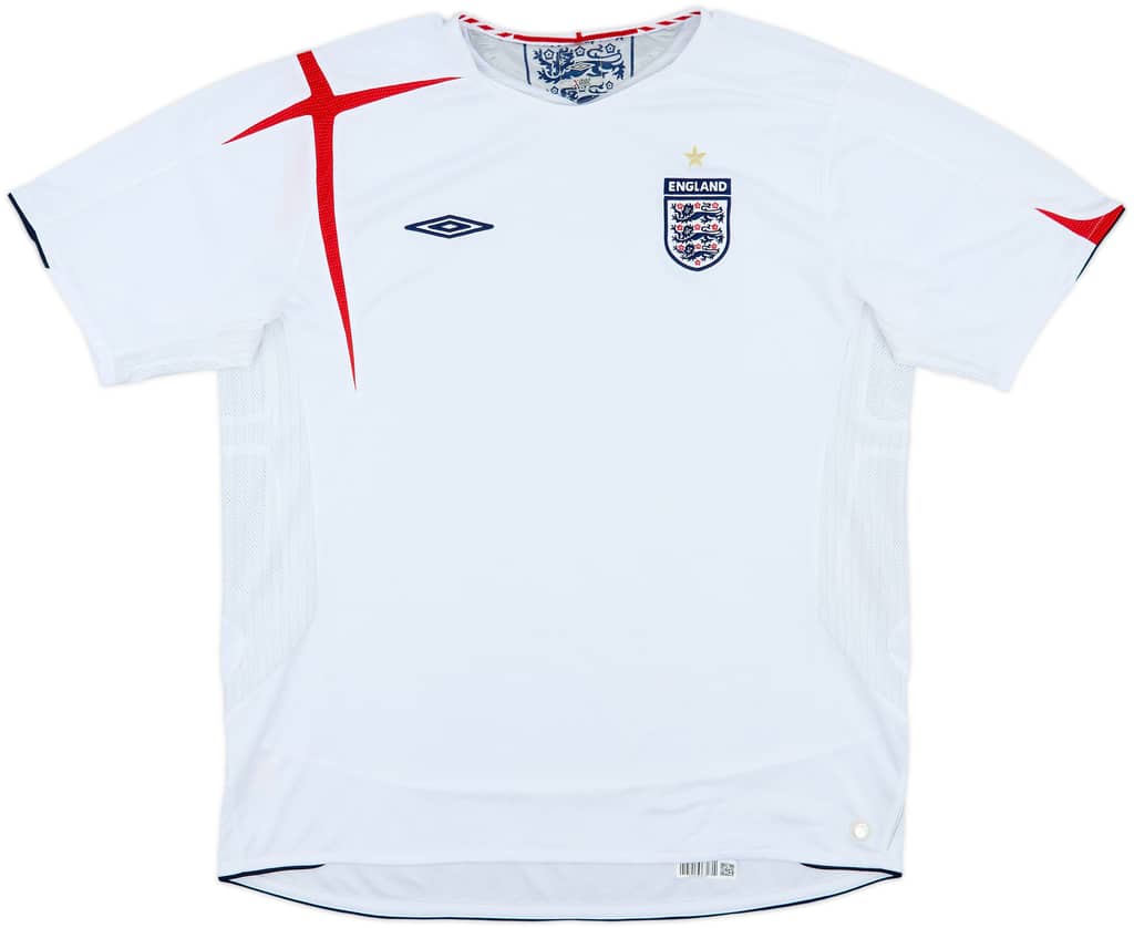 2005-07 England Home Shirt - 3/10 - (XL)