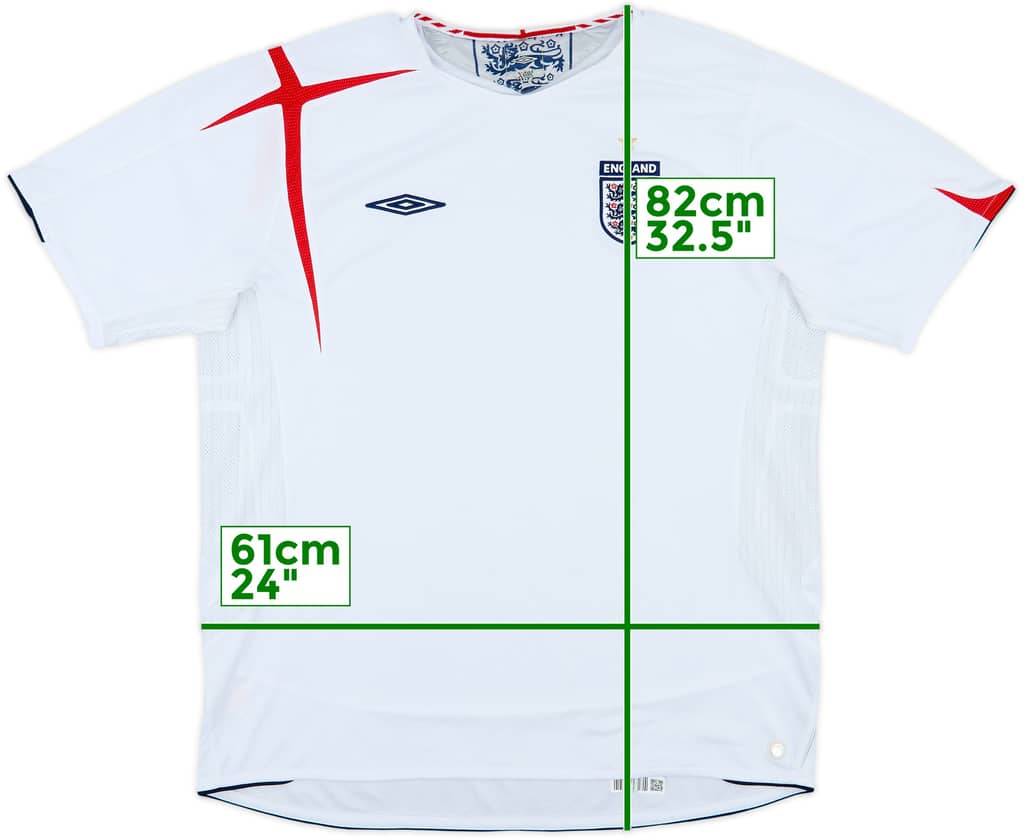 2005-07 England Home Shirt - 3/10 - (XL)