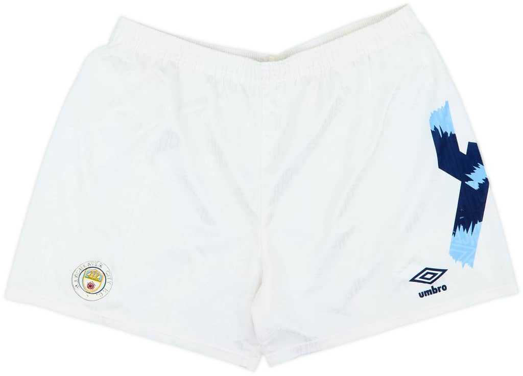 1991-93 Manchester City Home Shorts - 8/10 - (M)