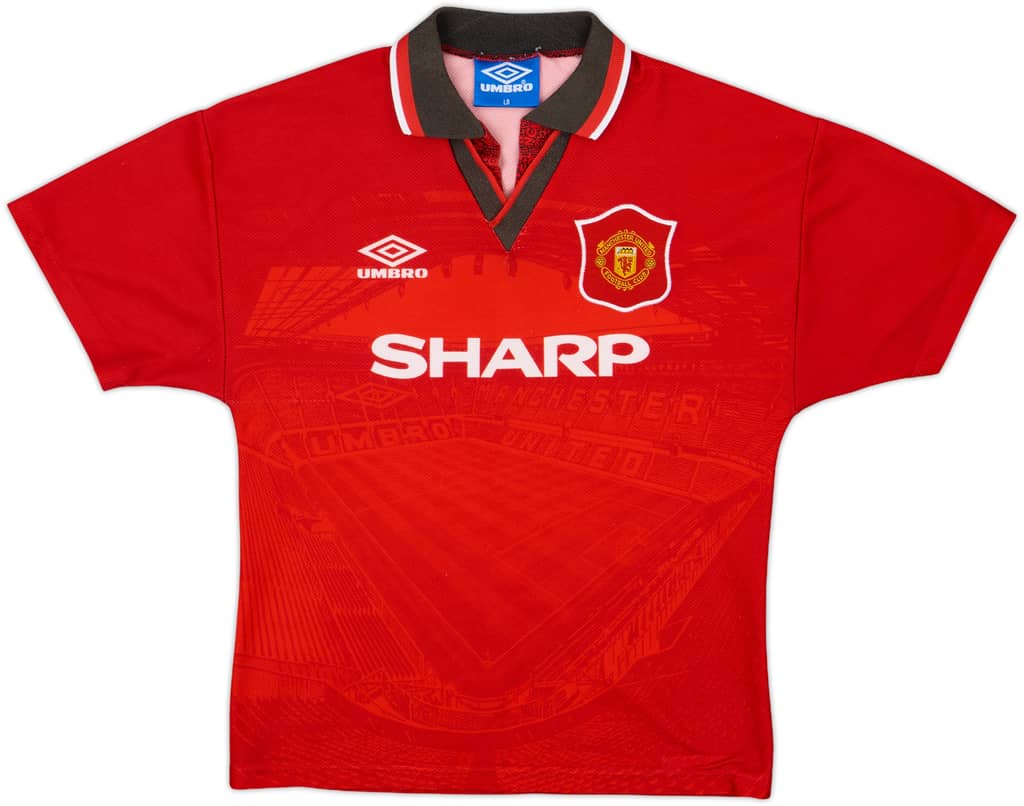 1994-96 Manchester United Home Shirt - 8/10 - (L.Boys)