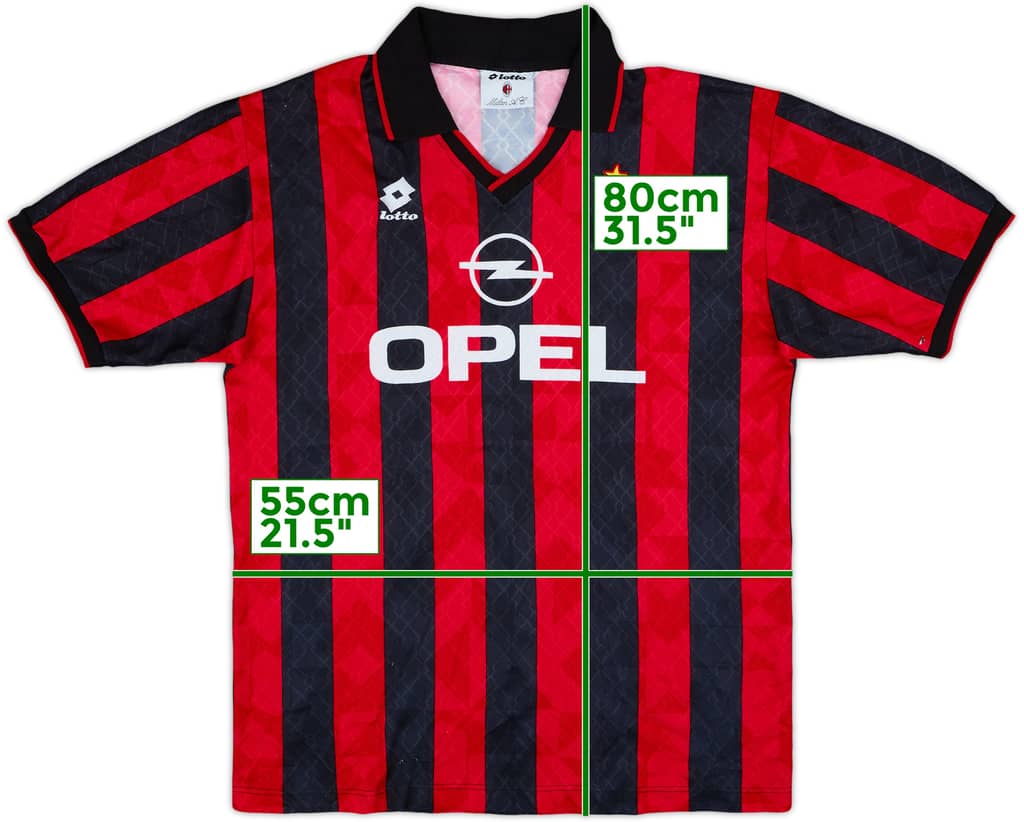1995-96 AC Milan Home Shirt - 8/10 - (XL)