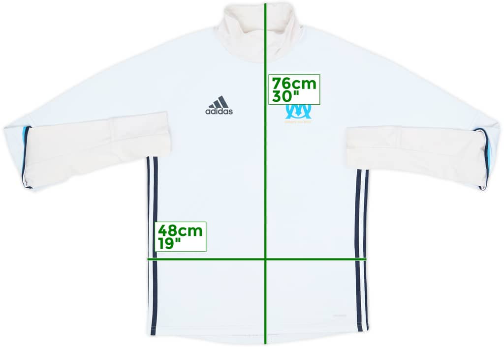 2016-17 Olympique Marseille adidas Sweat Top - 5/10 - (S)
