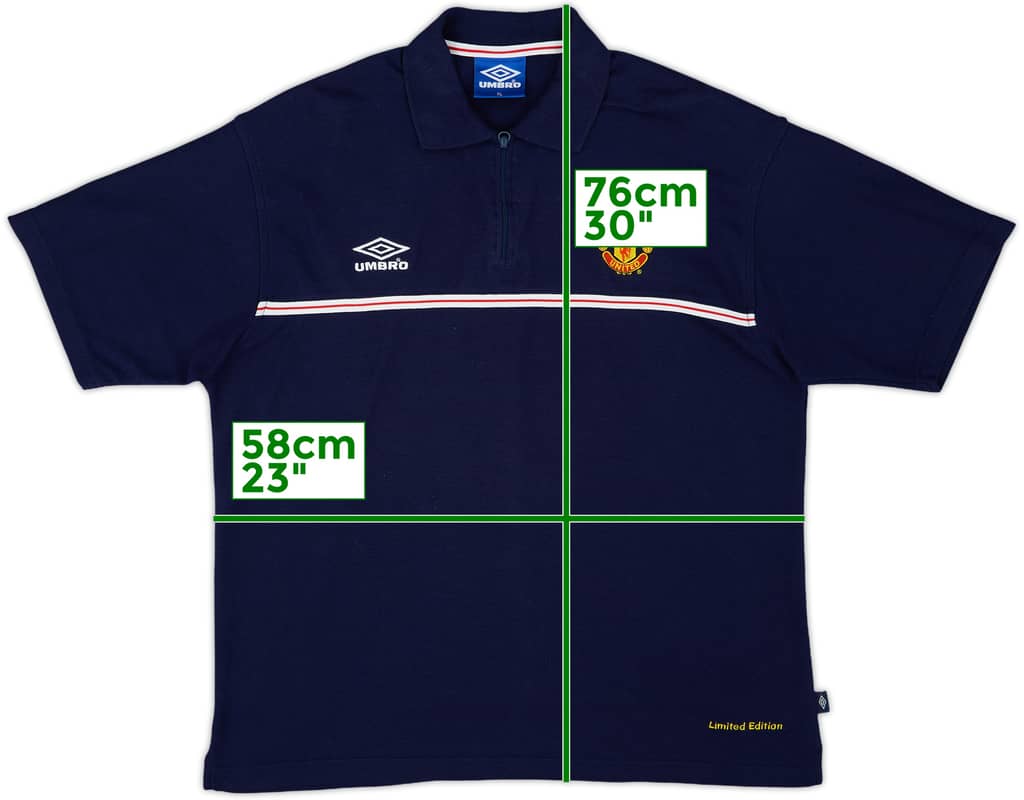 1999-00 Manchester United Limited Edition Umbro 1/4 Zip Polo Shirt - 10/10 - (XL)