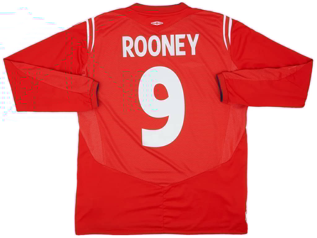 2004-06 England Away L/S Shirt Rooney #9 - 8/10 - (L)