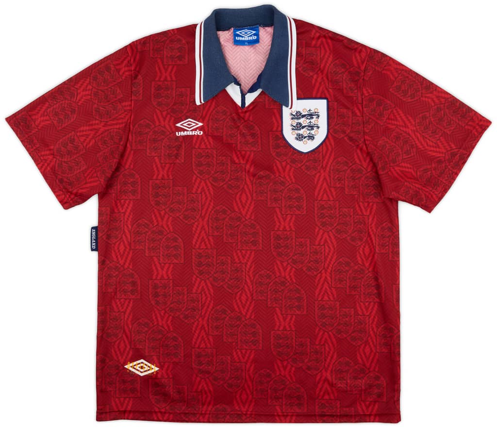 1993-95 England Away Shirt - 8/10 - (XL)