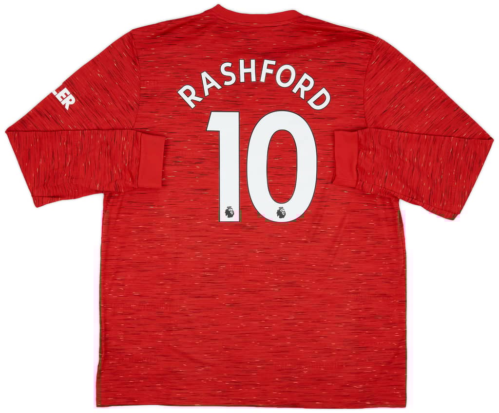 2020-21 Manchester United Home L/S Shirt Rashford #10 - 8/10 - (XXL)