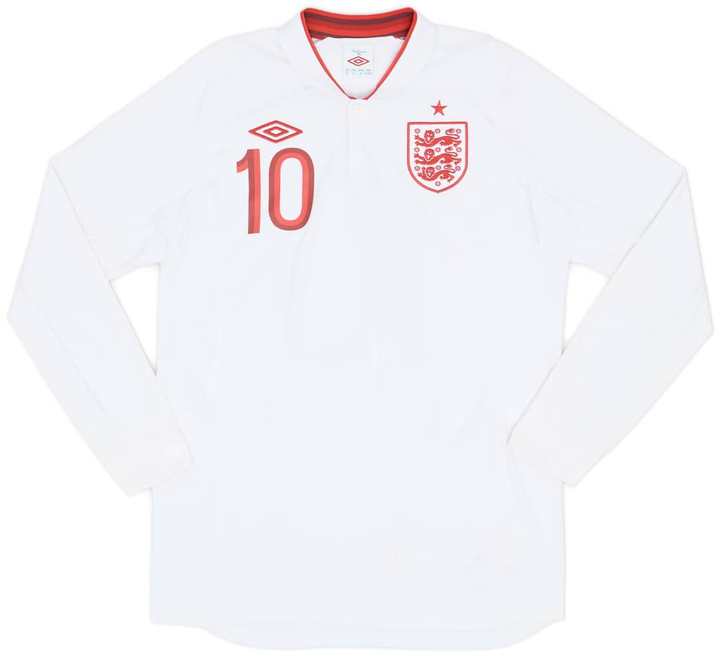 2012-13 England Home L/S Shirt Rooney #10 - 9/10 - (M)