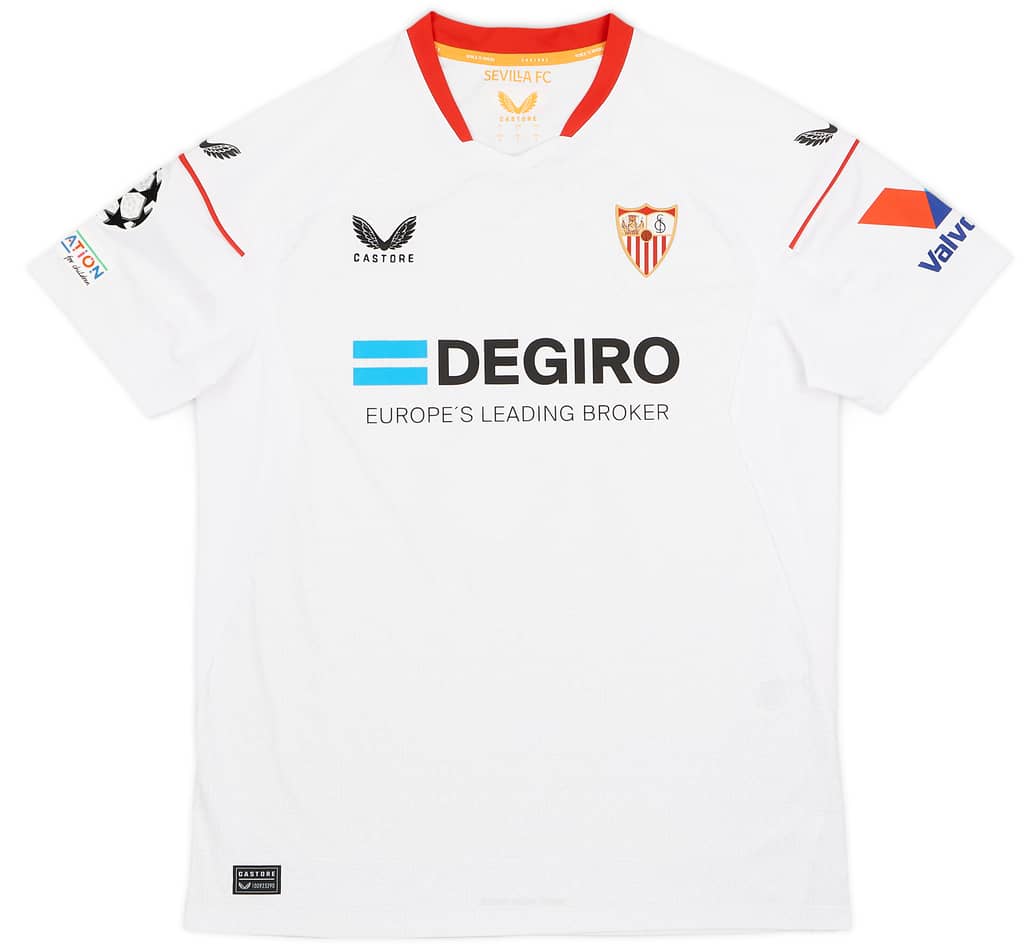 2022-23 Sevilla Match Issue Champions League Home Shirt Delaney #18