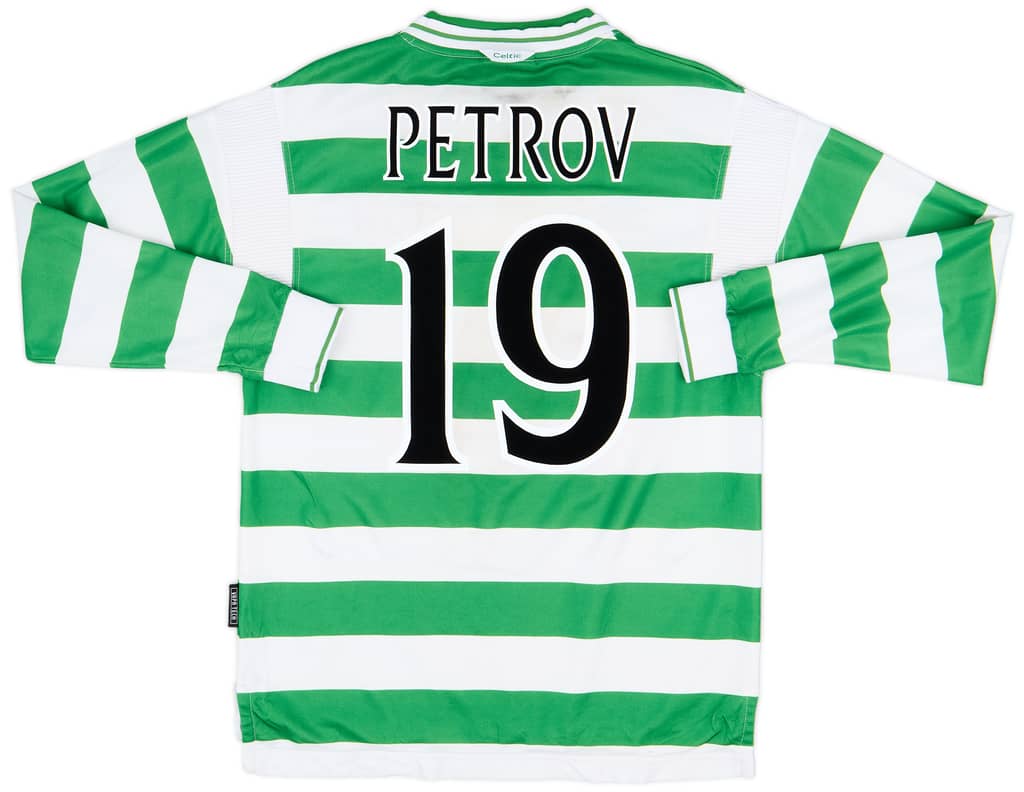 1999-01 Celtic Home L/S Shirt Petrov #19 - 7/10 - (M)