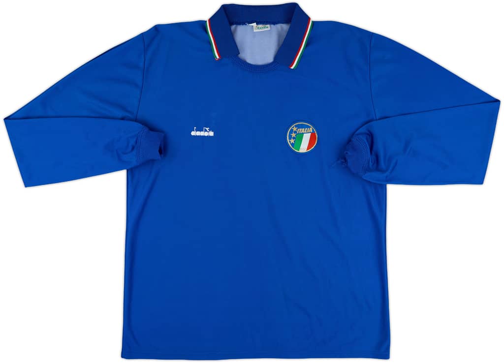 1986-88 Italy Home L/S Shirt - 6/10 - (L)