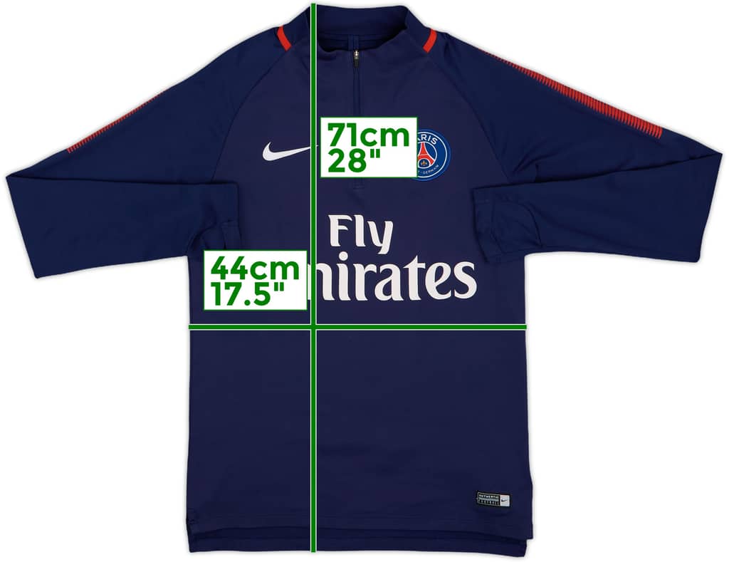 2017-18 Paris Saint-Germain Nike 1/4 Zip Training Top - 7/10 - (S)