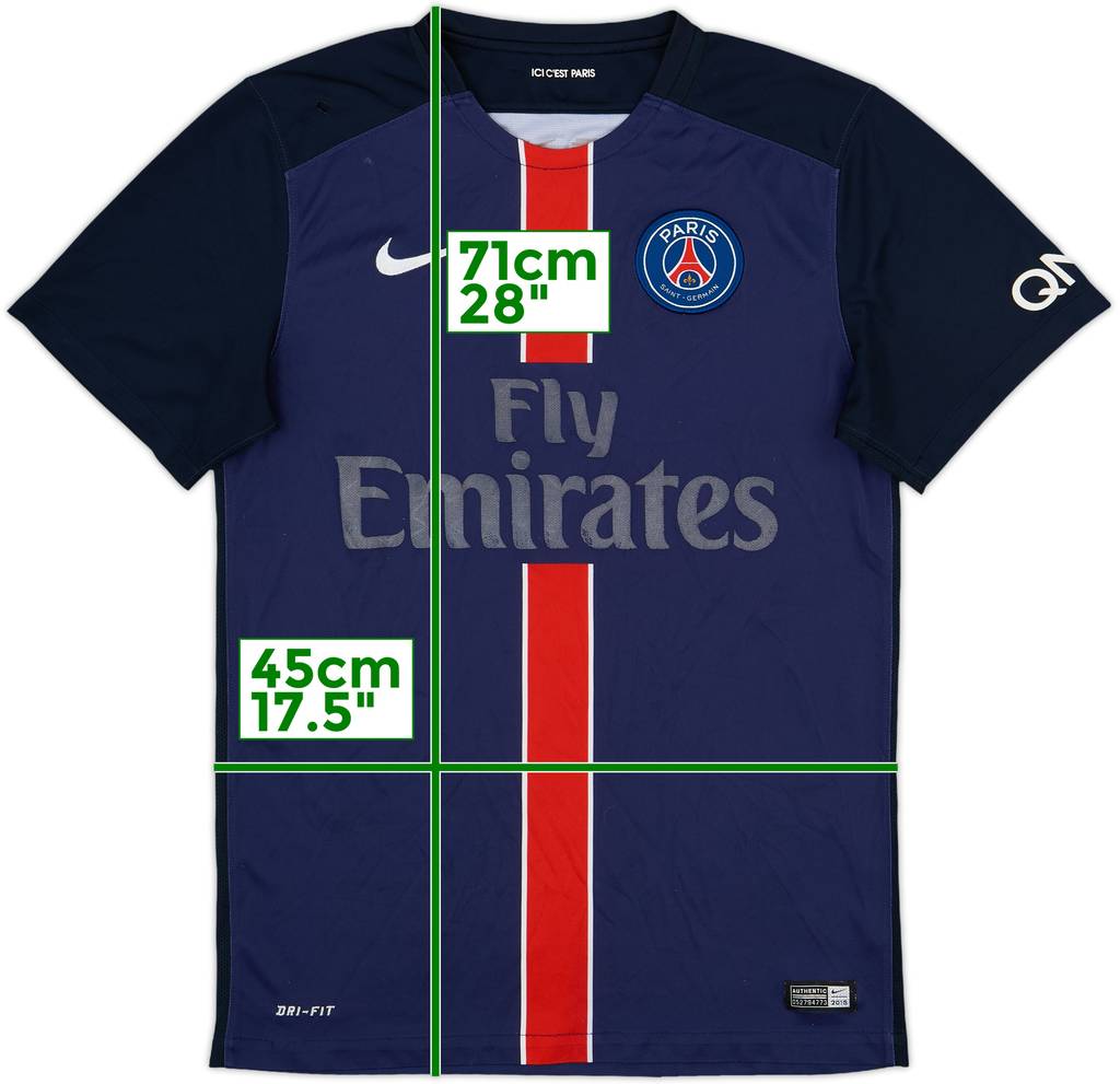 2015-16 Paris Saint-Germain Home Shirt - 4/10 - (S)