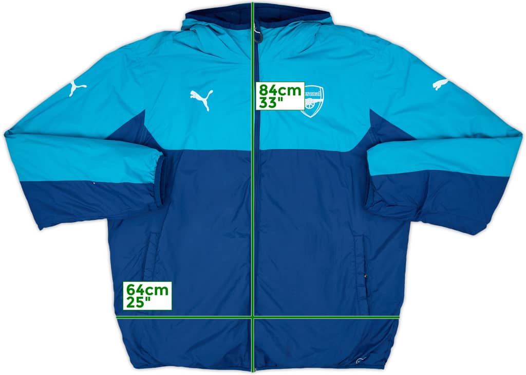 2014-15 Arsenal Puma Reversible Padded Bench Coat - 7/10 - (M)