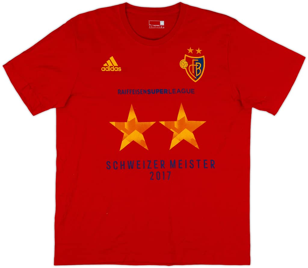 2016-17 FC Basel adidas 'Swiss Champions' Cotton Tee - 10/10 - (L)