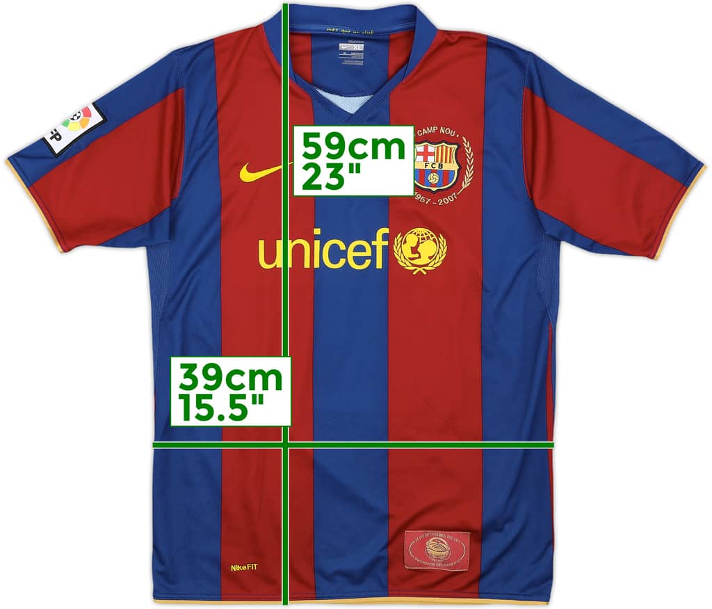 2007-08 Barcelona Home Shirt - 9/10 - (XL.Boys)