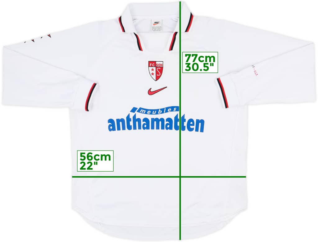1998-00 FC Sion Player Issue Home L/S Shirt - 7/10 - (XL)