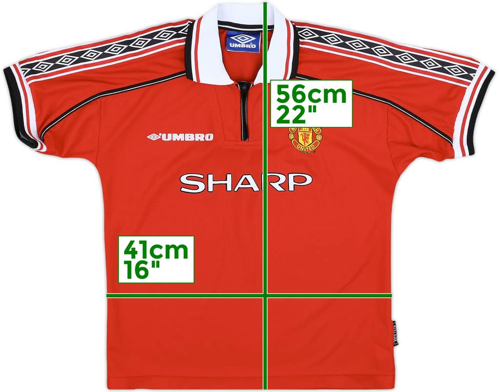 1998-00 Manchester United Home Shirt - 8/10 - (M.Boys)