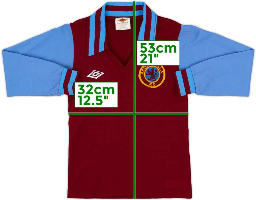 1976-81 Aston Villa Home L/S Shirt - 7/10 - (S.Boys)