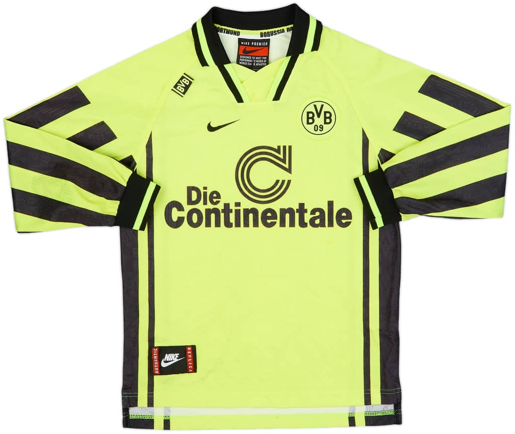 1996-97 Borussia Dortmund Home L/S Shirt - 6/10 - (M.Boys)
