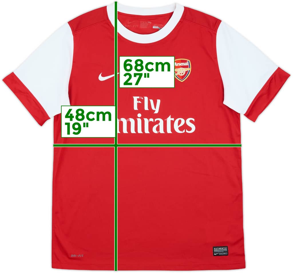 2010-11 Arsenal Home Shirt - 5/10 - (XL.Boys)