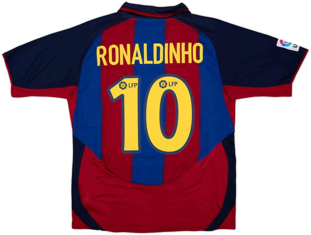 2003-04 Barcelona Home Shirt Ronaldinho #10 - 9/10 - (M)