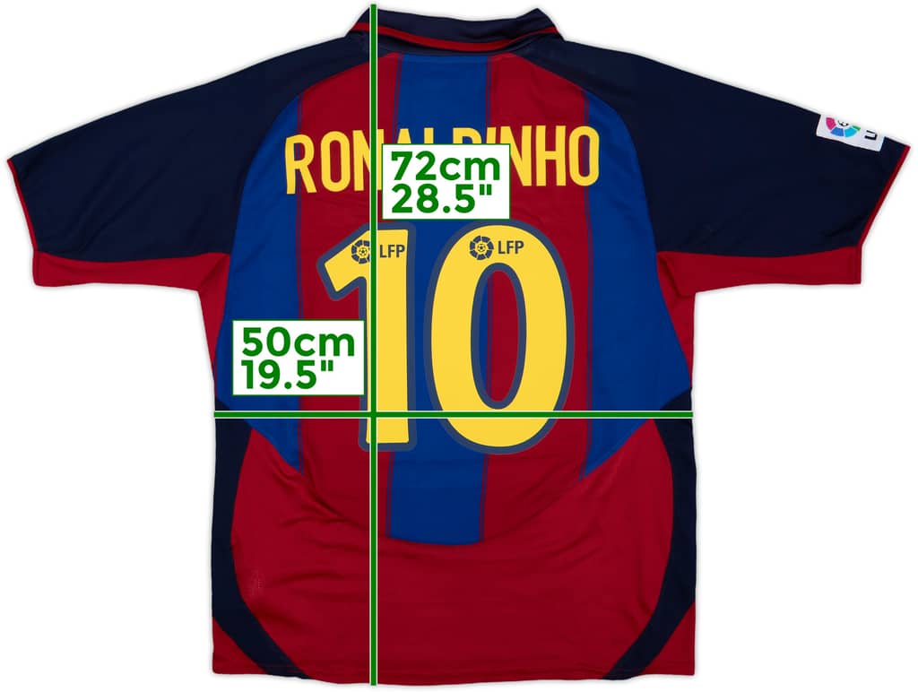 2003-04 Barcelona Home Shirt Ronaldinho #10 - 9/10 - (M)
