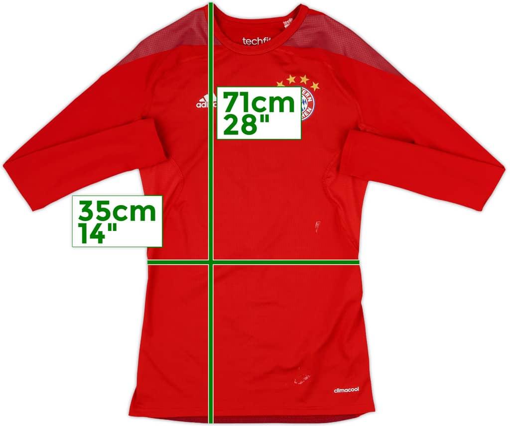 2015-16 Bayern Munich adidas Techfit Baselayer Shirt - 5/10 - (M)