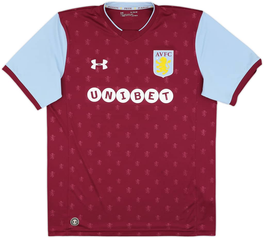 2017-18 Aston Villa Home Shirt - 9/10 - (XL)