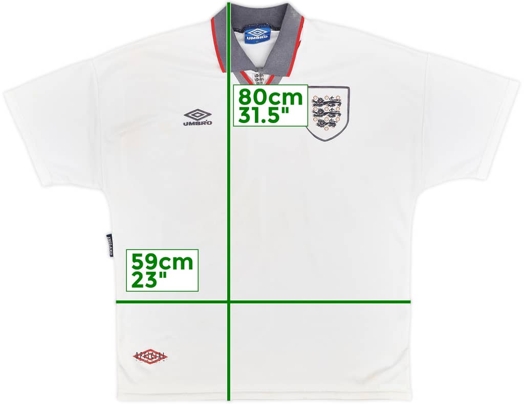 1993-95 England Home Shirt - 6/10 - (XL)