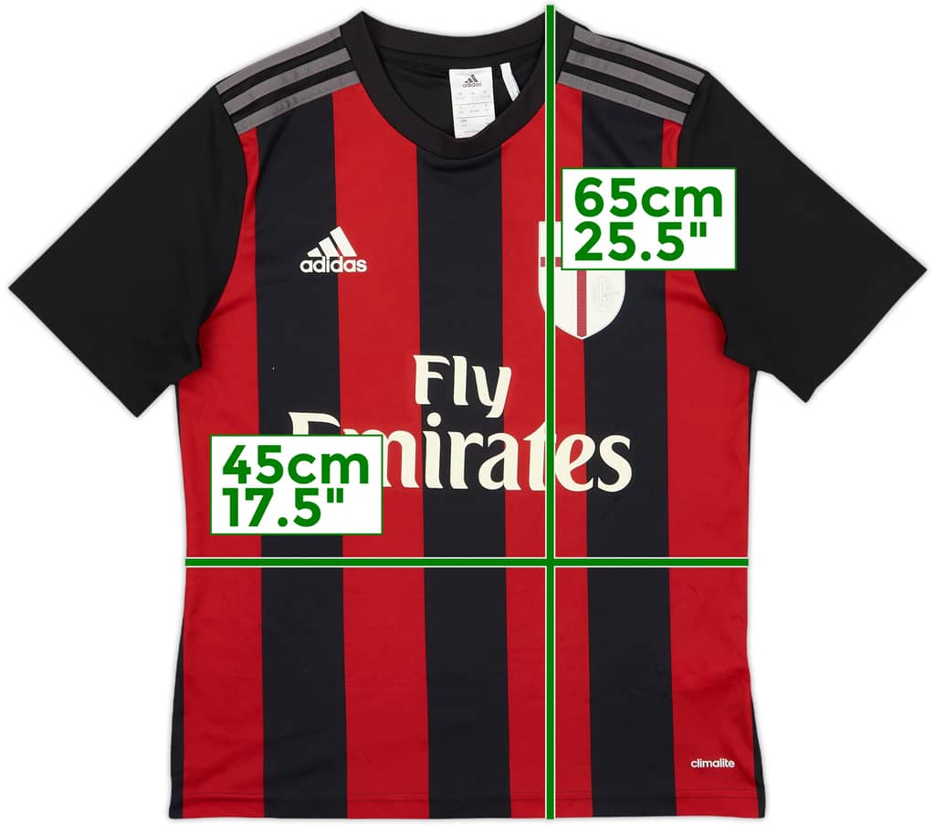 2015-16 AC Milan Home Shirt - 7/10 - (L.Boys)