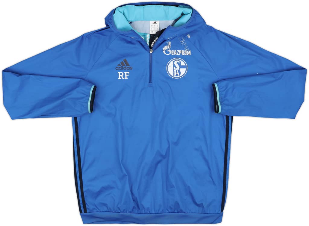 2015-16 Schalke adidas 1/4 Zip Hooded Drill Top RF - 4/10 - (L)